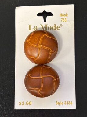 La Mode Italy 28mm Tan Textured Buttons 2pc Washable Dry Cleanable Sewing